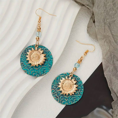 CREATIVE SUNFLOWER EARRINGS (PAIR)