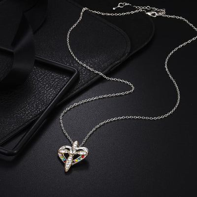 Zirconia Petal Cross Necklace