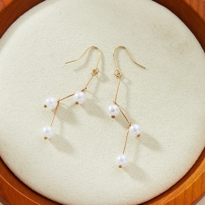 VINTAGE BOHO PEARL EARRINGS (PAIR)