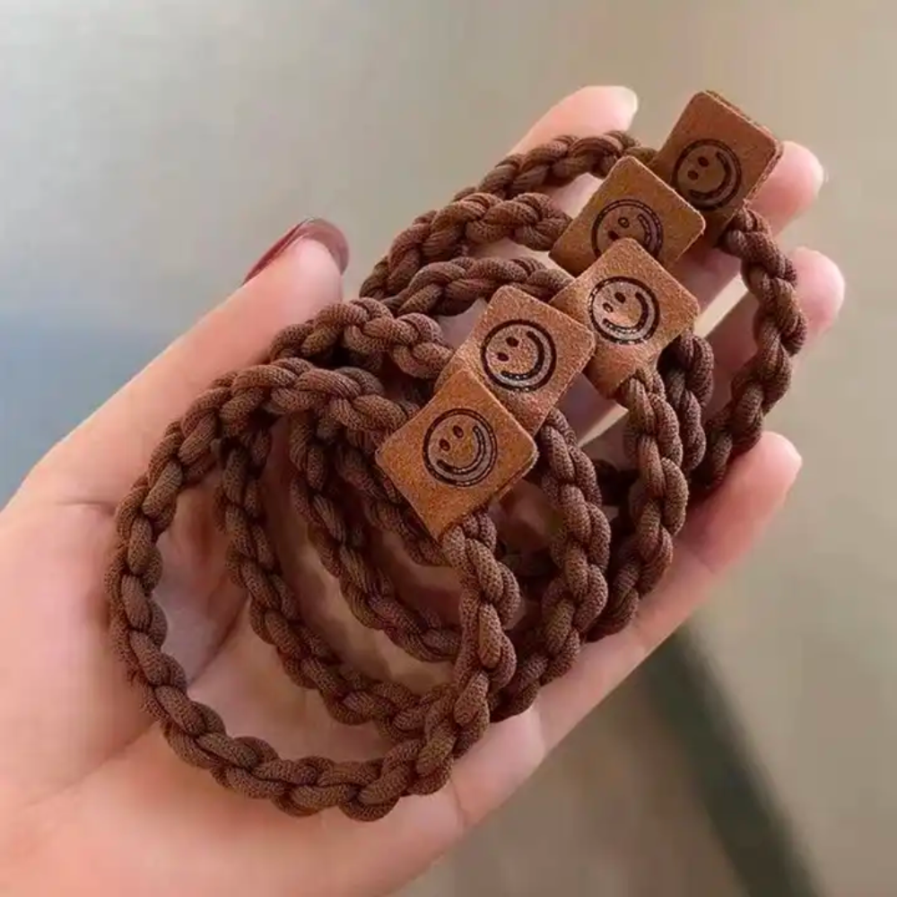 SMILEY FACE HAIR TIE (5 pcs)
