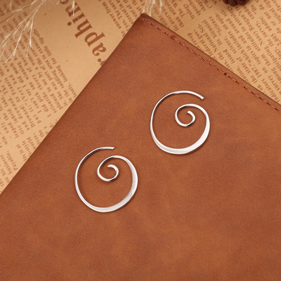 SPIRAL HOOP EARRINGS (PAIR)