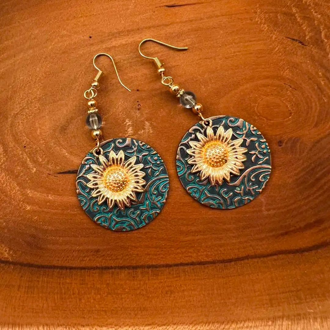 CREATIVE SUNFLOWER EARRINGS (PAIR)
