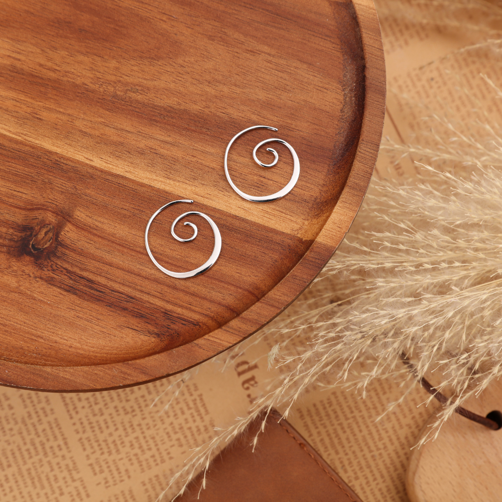 SPIRAL HOOP EARRINGS (PAIR)