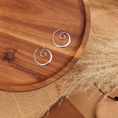 SPIRAL HOOP EARRINGS (PAIR)