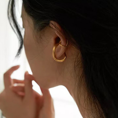 CHUNKY SNAKE-LIKE EAR CUFFS (PAIR)