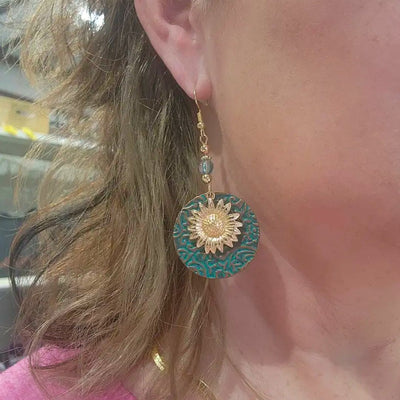 CREATIVE SUNFLOWER EARRINGS (PAIR)
