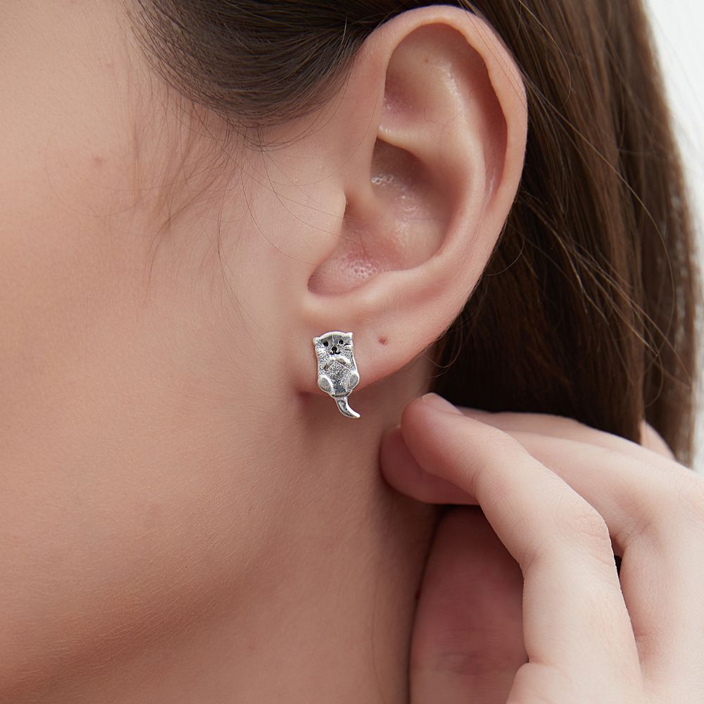 OTTER STUD EARRINGS (PAIR)