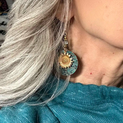 CREATIVE SUNFLOWER EARRINGS (PAIR)