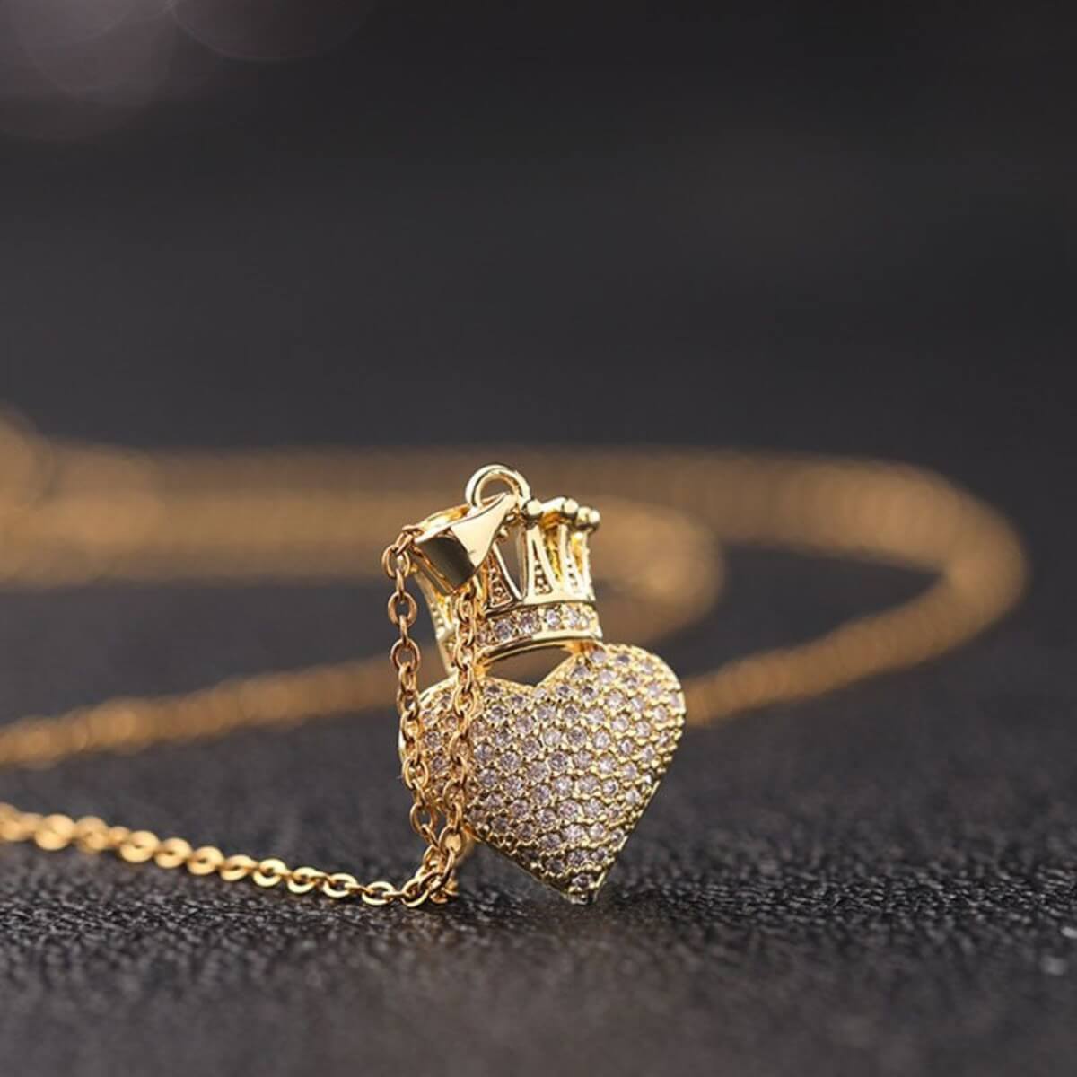 ICED HEART CROWN NECKLACE