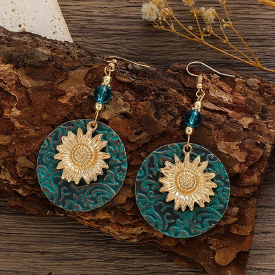 CREATIVE SUNFLOWER EARRINGS (PAIR)