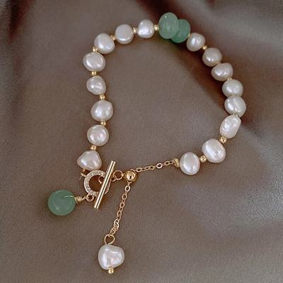 PEARL AVENTURINE BRACELET (ADJUSTABLE)