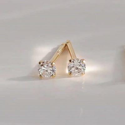 Zeke Micro Stud Gold Earrings