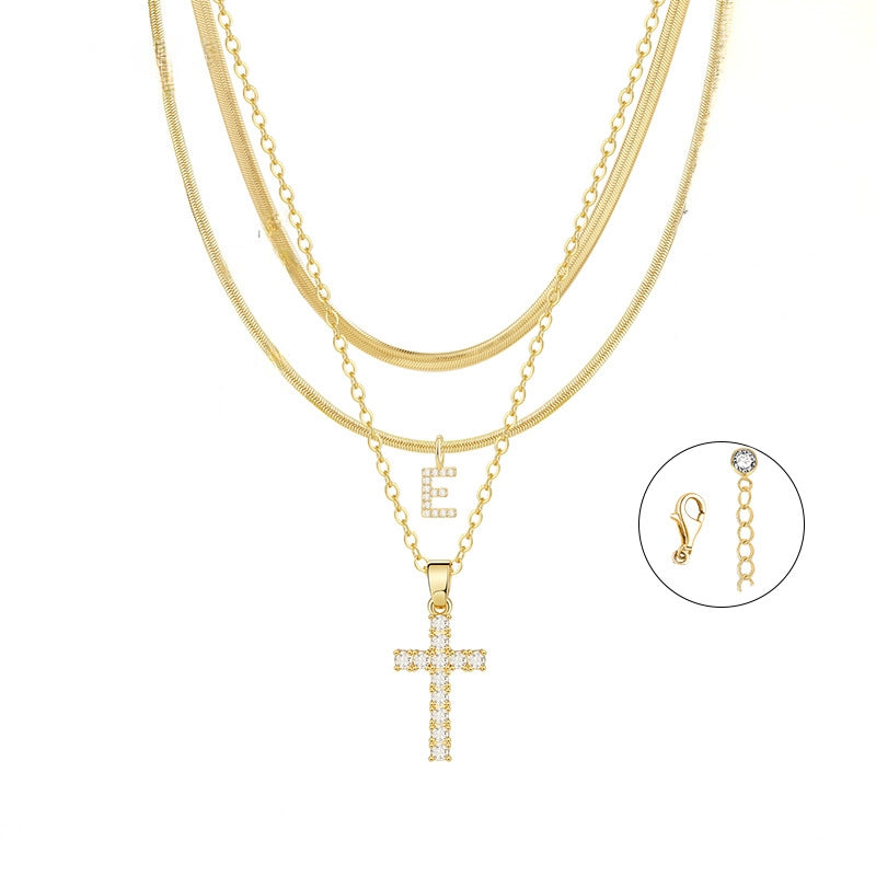 Gold Cross Initial Set