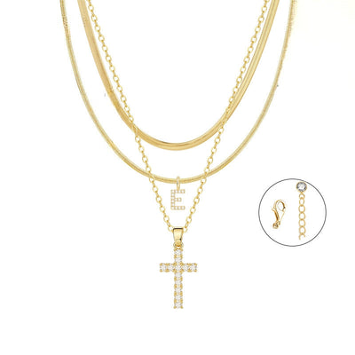 Gold Cross Initial Set