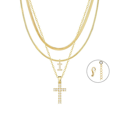 Gold Cross Initial Set