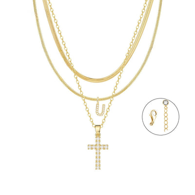 Gold Cross Initial Set