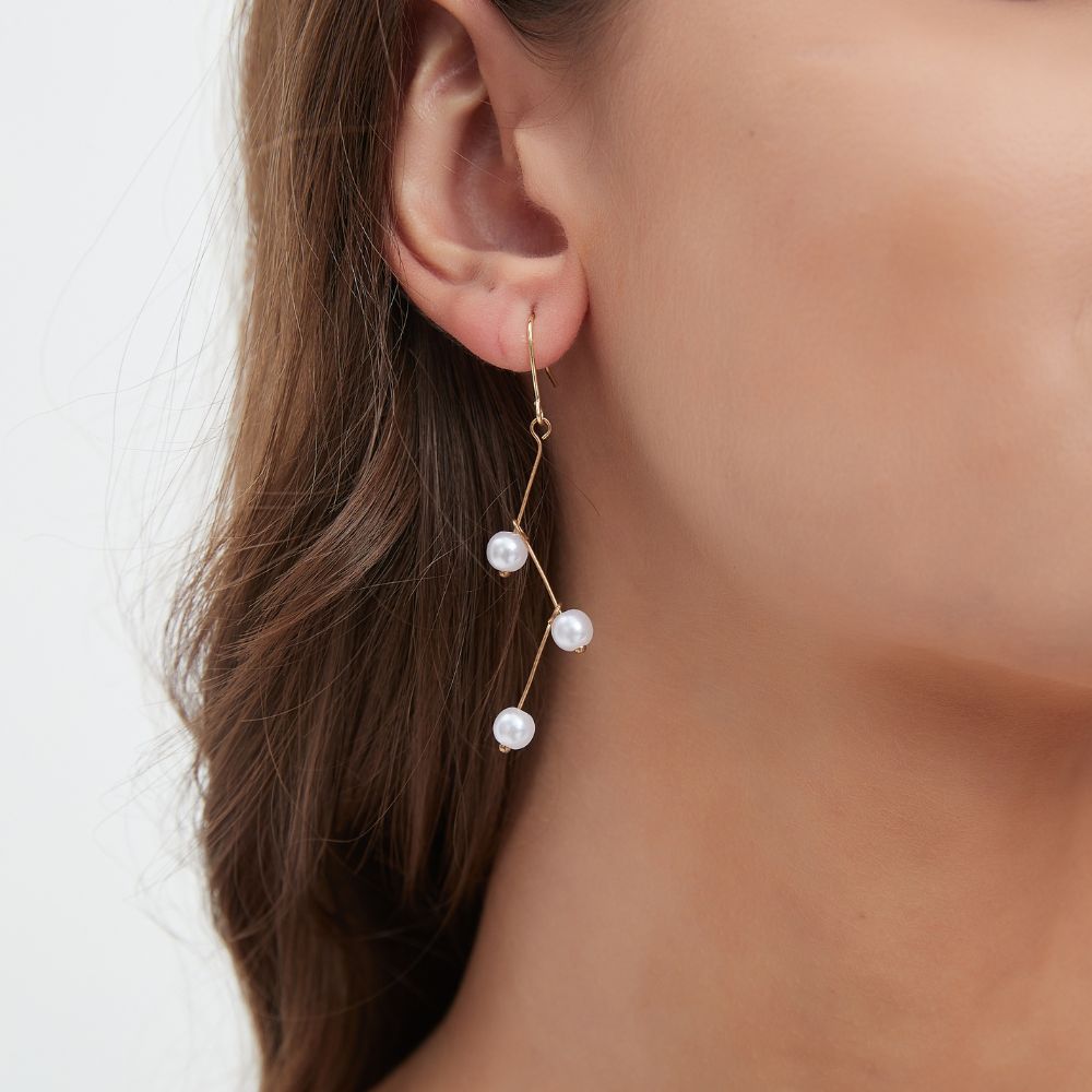 VINTAGE BOHO PEARL EARRINGS (PAIR)