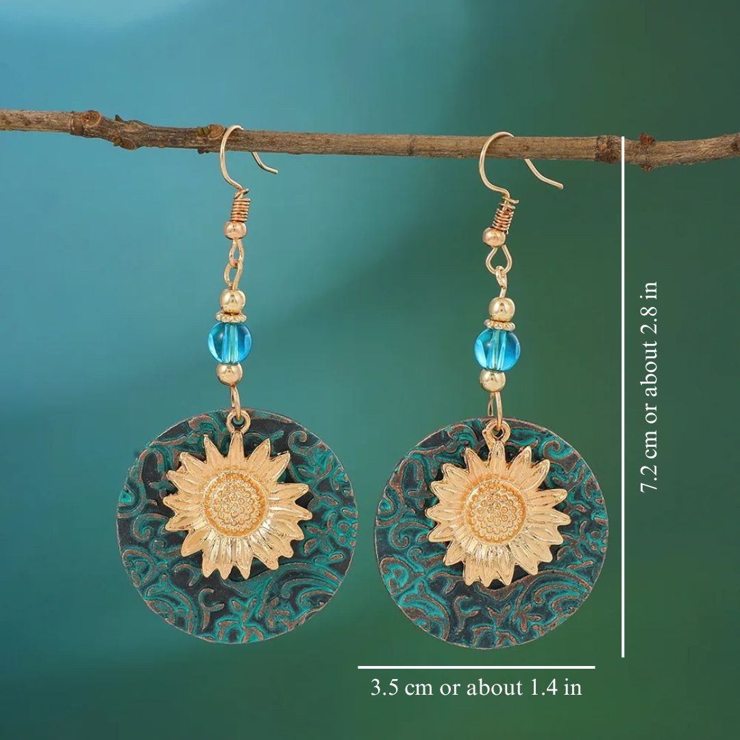 CREATIVE SUNFLOWER EARRINGS (PAIR)