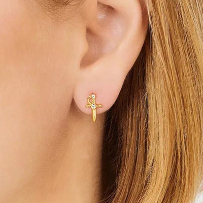 DAGGER CROSS EARRINGS (PAIR)