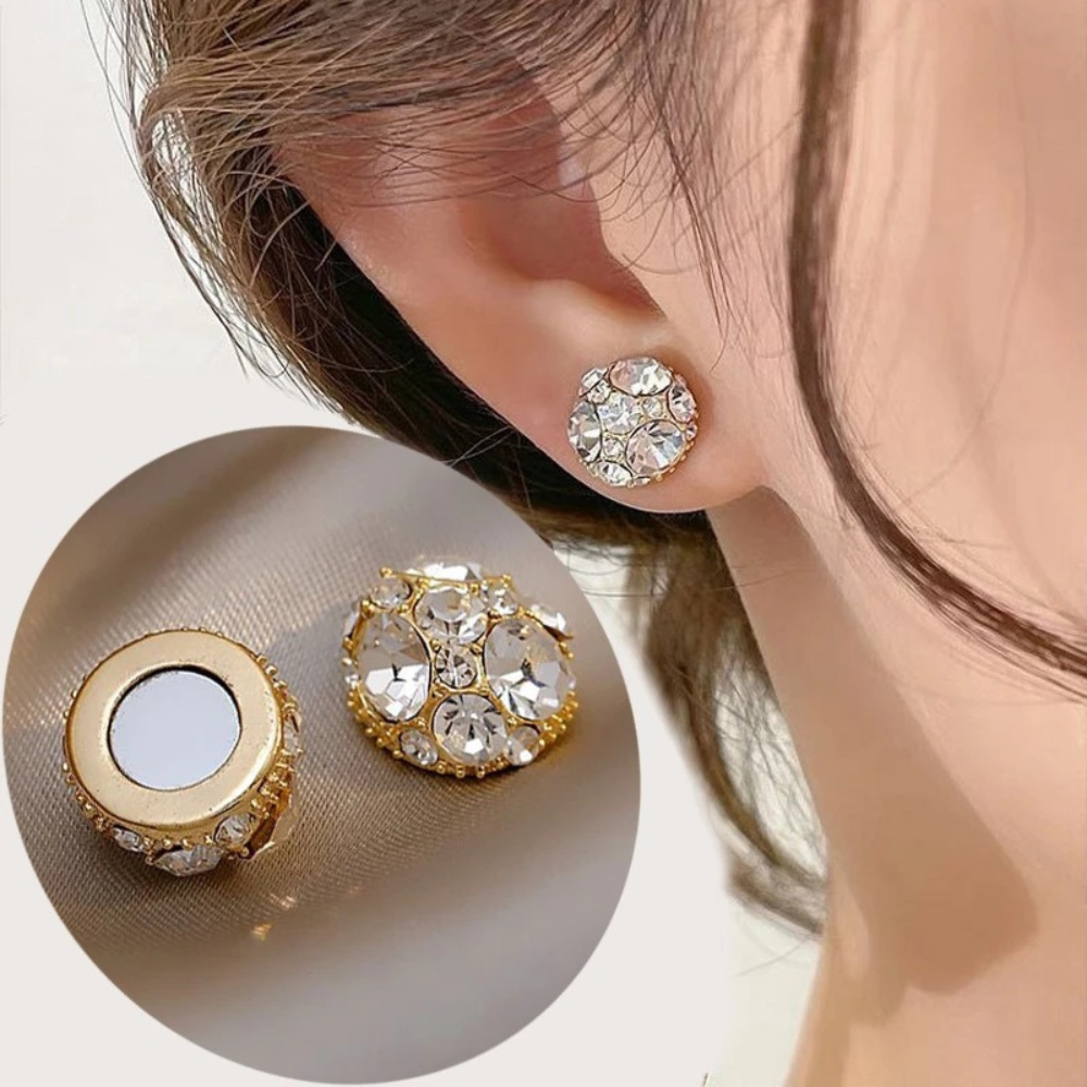 SOLITAIRE MAGNETIC EARRINGS (PAIR)