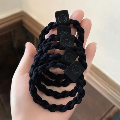 SMILEY FACE HAIR TIE (5 pcs)