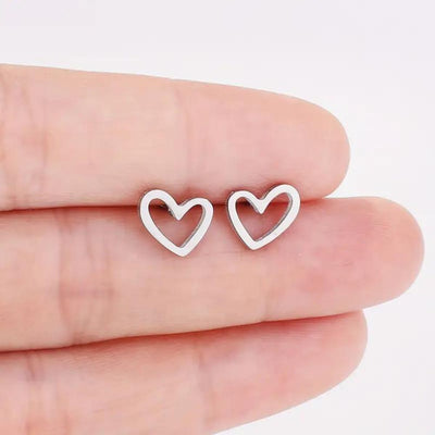 SIMPLE HEART EARRINGS (PAIR)