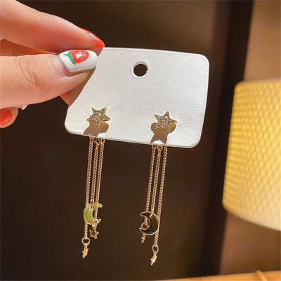 MOON AND STAR EARRINGS (PAIR)