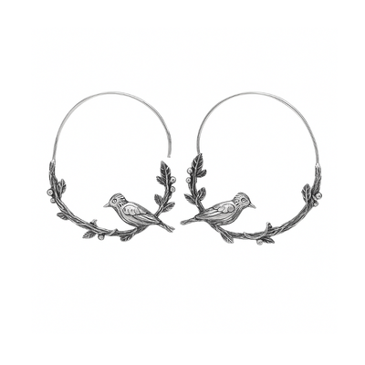 Hallie - Vintage bird earrings with timeless charm | Silver