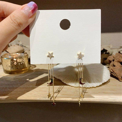 MOON AND STAR EARRINGS (PAIR)