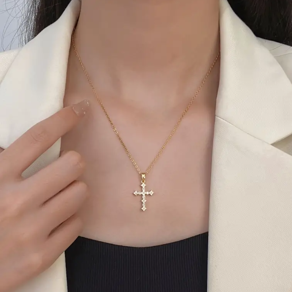 RADIANT CROSS NECKLACE