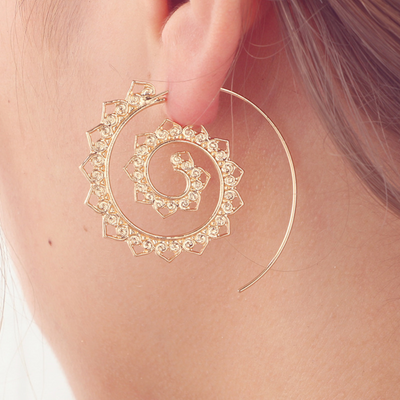 GRAND SPIRAL HEART EARRINGS (PAIR)