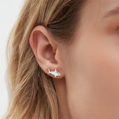 SHARK FISH EARRINGS (PAIR)