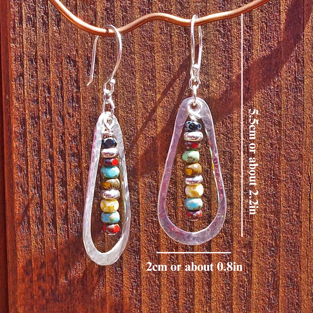 RETRO BOHO BEAD EARRINGS (PAIR)