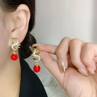 DRAGON FENG SHUI EARRINGS (PAIR)
