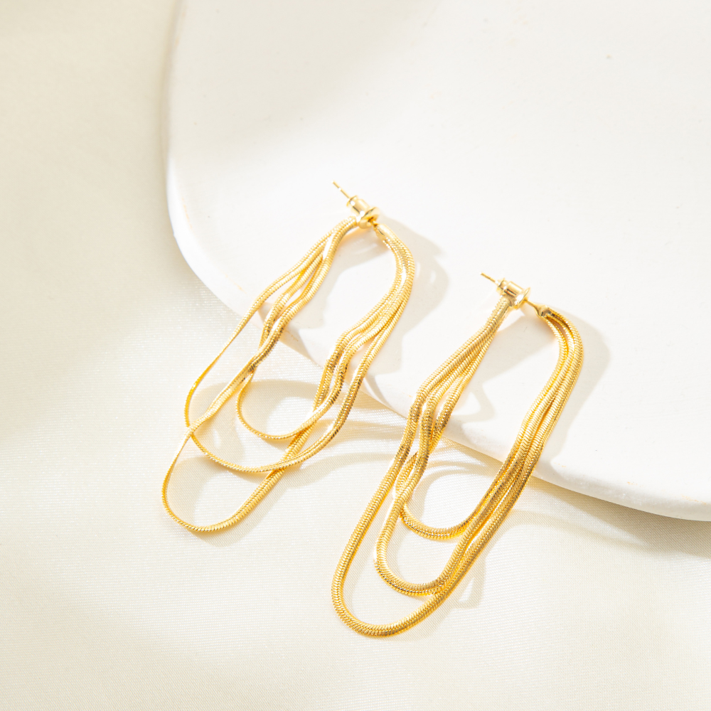 CHAIN TASSEL EARRINGS (PAIR)