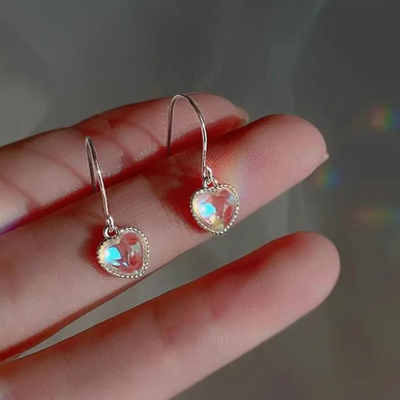 RADIANT HEART DROP EARRINGS (PAIR)