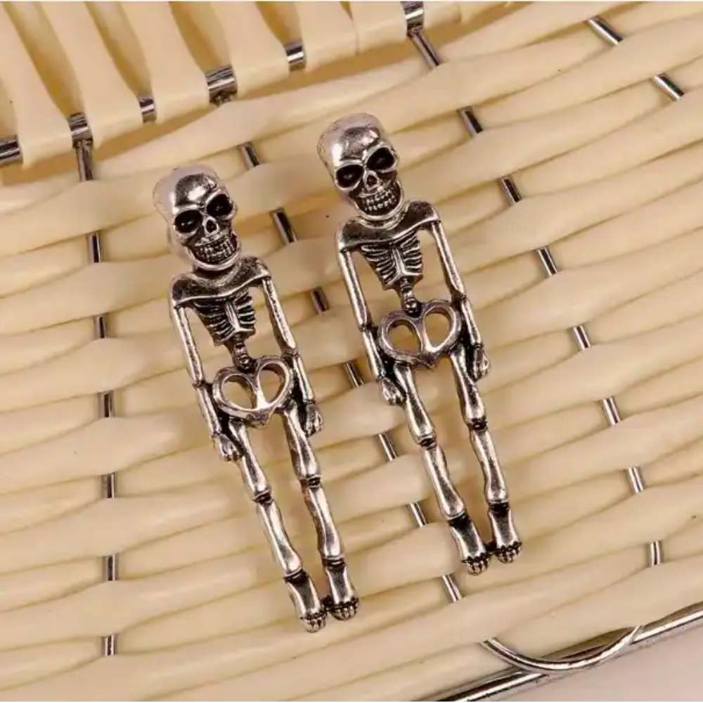 DANGLING SKELETON EARRINGS (PAIR)
