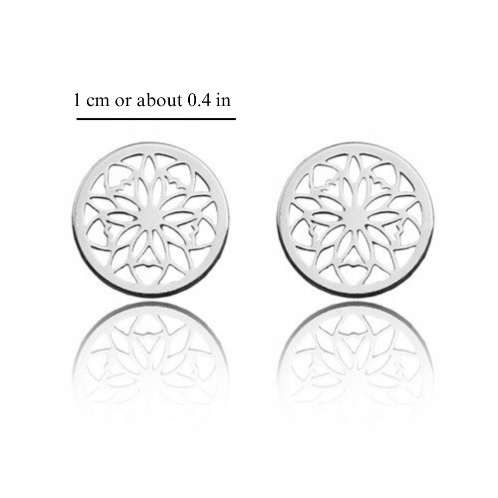 SILVER MANDALA STUDS (PAIR)
