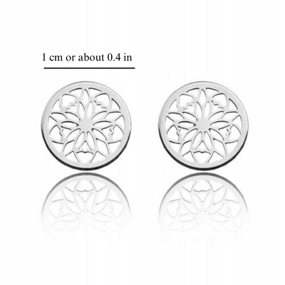 SILVER MANDALA STUDS (PAIR)