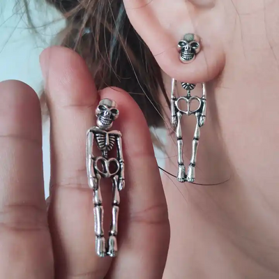 DANGLING SKELETON EARRINGS (PAIR)