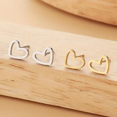 SIMPLE HEART EARRINGS (PAIR)