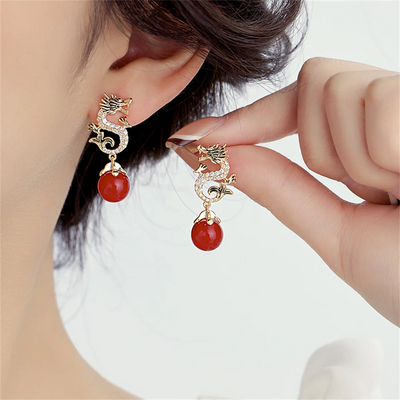 DRAGON FENG SHUI EARRINGS (PAIR)