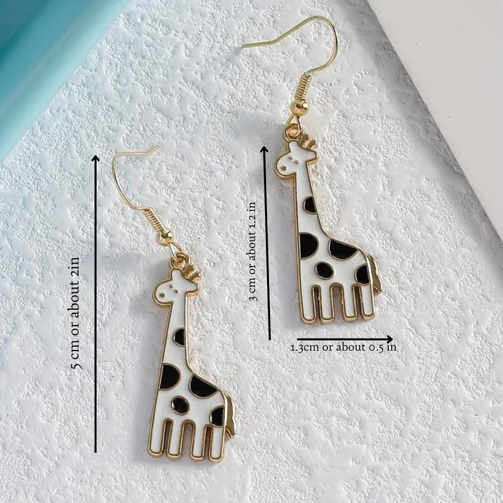 GIRAFFE DANGLING EARRINGS (PAIR)