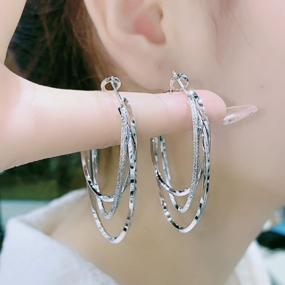CASCADING CIRCLE HOOPS (PAIR)
