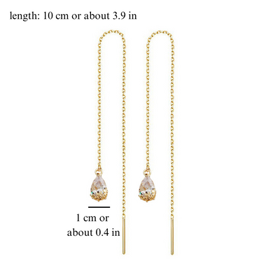 GOLDEN TEARDROP THREADERS (PAIR)