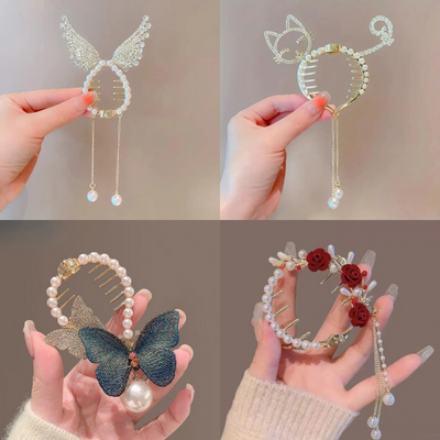 SPARKLING PEARL HAIR CLIPS