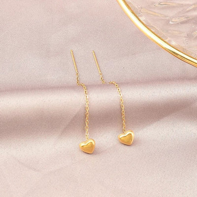 HEART TASSEL EARRINGS (PAIR)
