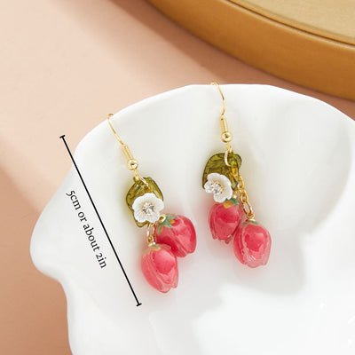 STRAWBERRY CHARM EARRINGS (PAIR)