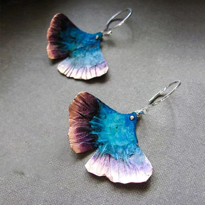 Handpainted Blue butterfly earrings