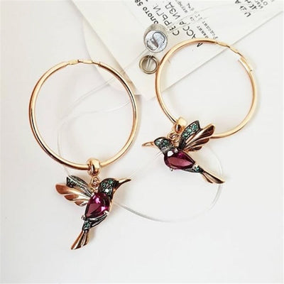 Limited Edition Flying Hummingbird  with Zirconia Inlay